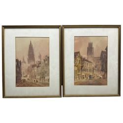 Edward Nevil (British 1813-1901): 'Antwerp' and 'Rouen', pair watercolours signed and titled 27cm x 18cm (2)
