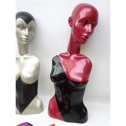 Limited edition wall mounted half Mannequin by Keith Proctor, 1986 no. 9/20 and another with two separate torso moulded panels, H73cm    