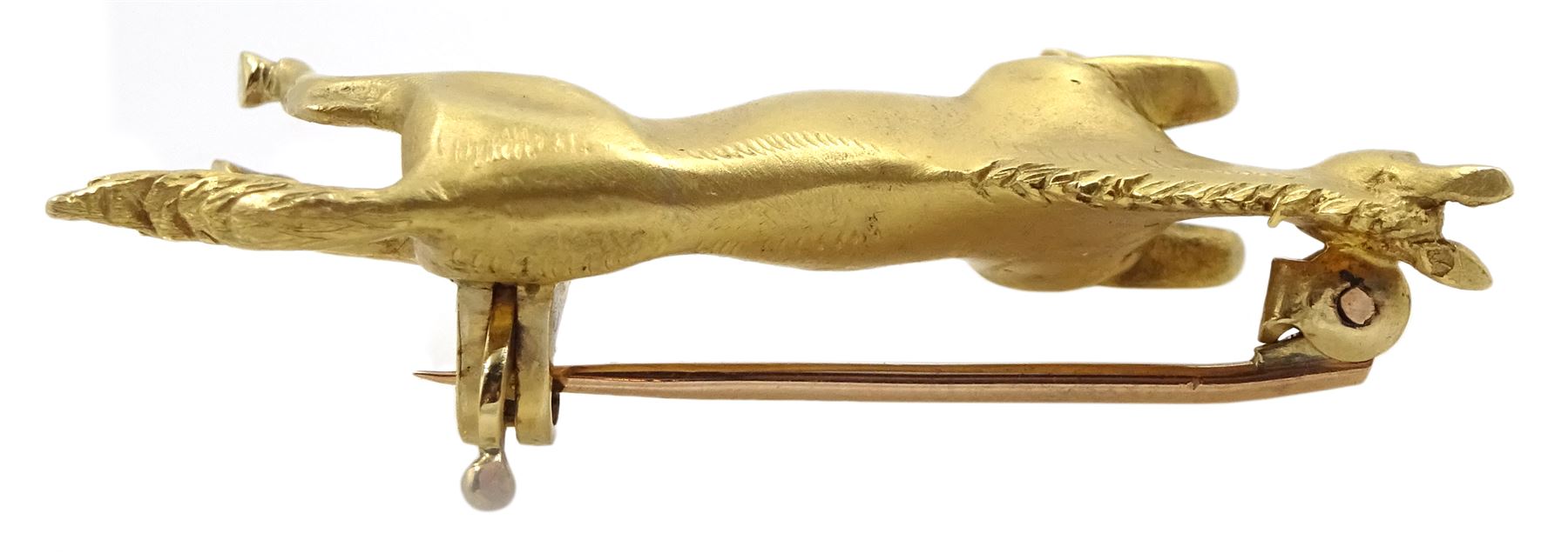 9ct gold jumping horse brooch by Alabaster & Wilson, Birmingham 2000