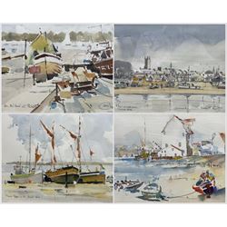  Don Glynn (Scarborough 20th century): Don Glynn (Scarborough 20th century): Coastal Scenes, four watercolours, variously signed and titled, max 27cm x 37cm (4)