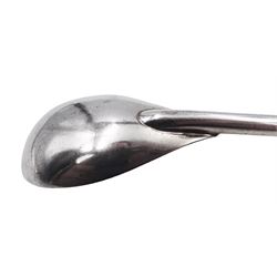 Mid 20th century silver cocktail spoon by Georg Jensen, the handle with tapered terminal, impressed on underside USA Georg Jensen Inc. Sterling 310, L32.4cm, approximate total weight 2.22 ozt (69 grams)