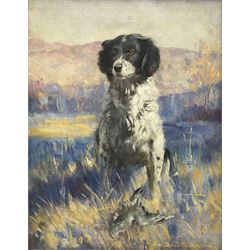 Henry Charles 'Hal' Bevan-Petman (Scottish 1894-1980): Portrait of a Spaniel, oil on canvas signed and dated '52, 37cm x 29cm