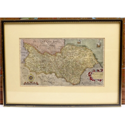 Christopher Saxton (British c.1540-c.1610): North Yorkshire - 'Eboracensis Comitatus pars Septentrionalis Vulgo North Riding', 17th century map engraved by William Hole with later hand-colouring 20cm x 34cm