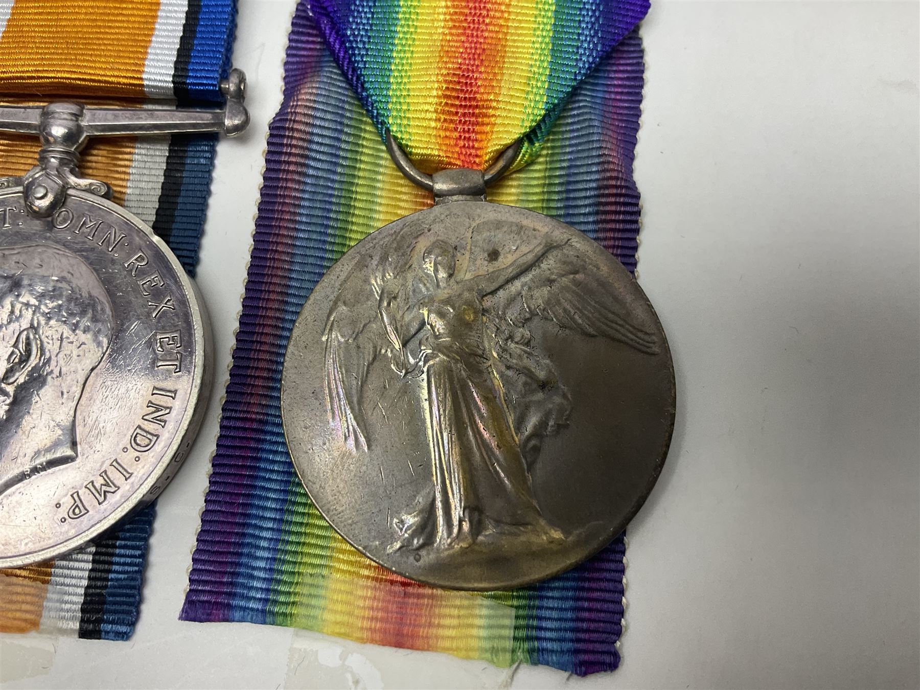 WWI trio of medals comprising British War Medal, Victory Medal and 1914-15 Star awarded to S2SR-01529 Pte. W. Merry A.S.C.; all with ribbons