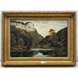George Willis Pryce (British 1866-1949): High Tor and Derwent River Gorge, oil on canvas signed 29cm x 45cm