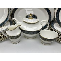 Royal Doulton Carlyle pattern tea and dinner service, to include teapot, milk jug, open sucrier, seventeen cups and saucers, twenty one plates, etc (94)