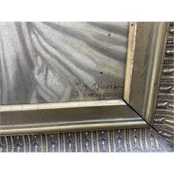 James George (British fl.1826-1838): Portrait of a Young Girl, oil on canvas signed indistinctly titled and dated 39cm x 31cm 
Notes: J George is listed as having exhibited at the Royal Academy and Suffolk Street Gallery.