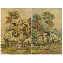 Alfred Hay (British 19th/20th century): Cottages in Somerset, pair watercolours signed, labelled verso 25cm x 17cm (2)