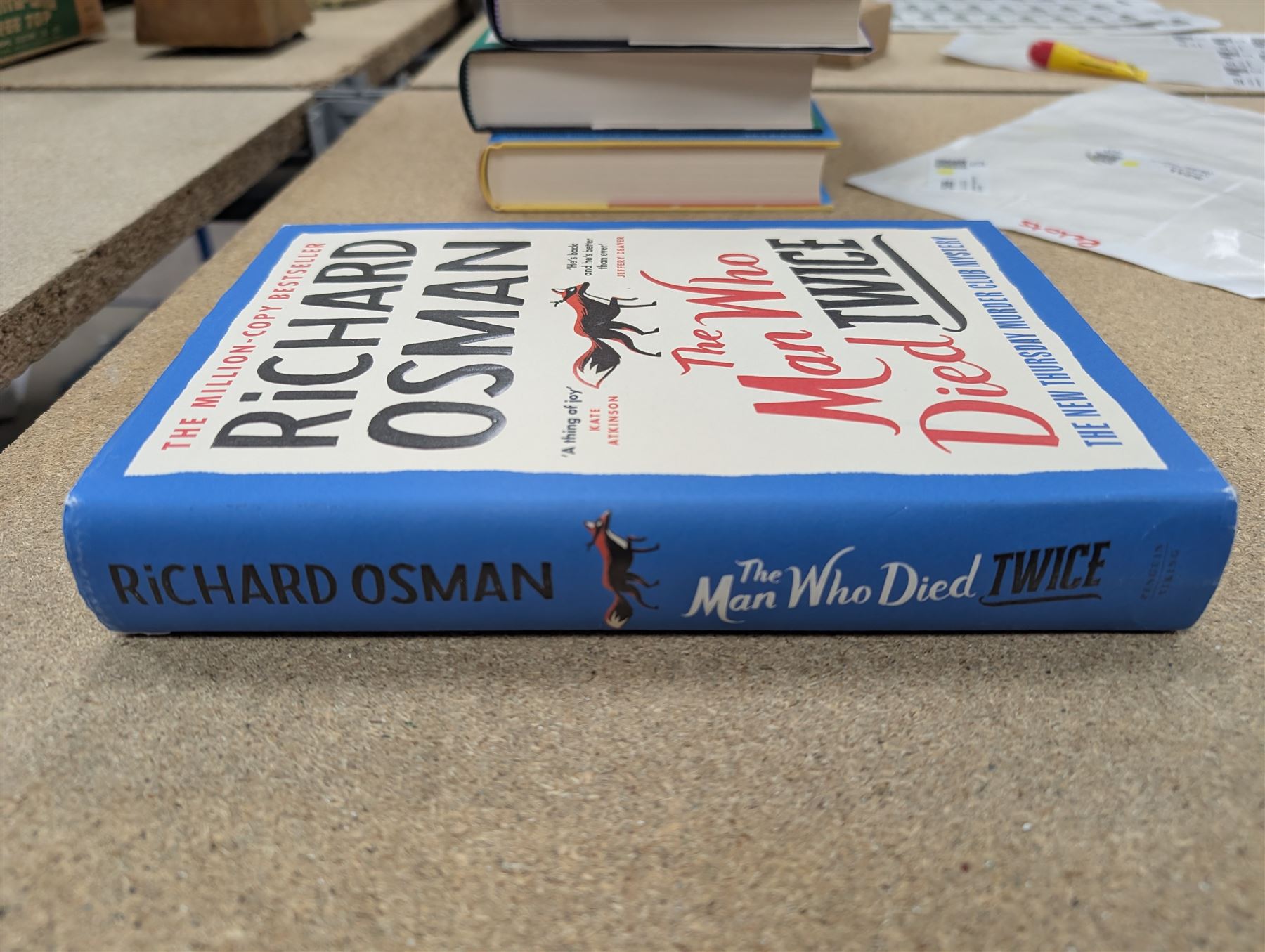 Eight first edition books, comprising signed Bob Mortimer 'And Away' autobiography, signed Richard Coles 'Murder Before Evensong' and six Richard Osman books, including 'The Thursday Murder Club' and 'The Last Devil To Die', with two Richard Osman signed bookplates
