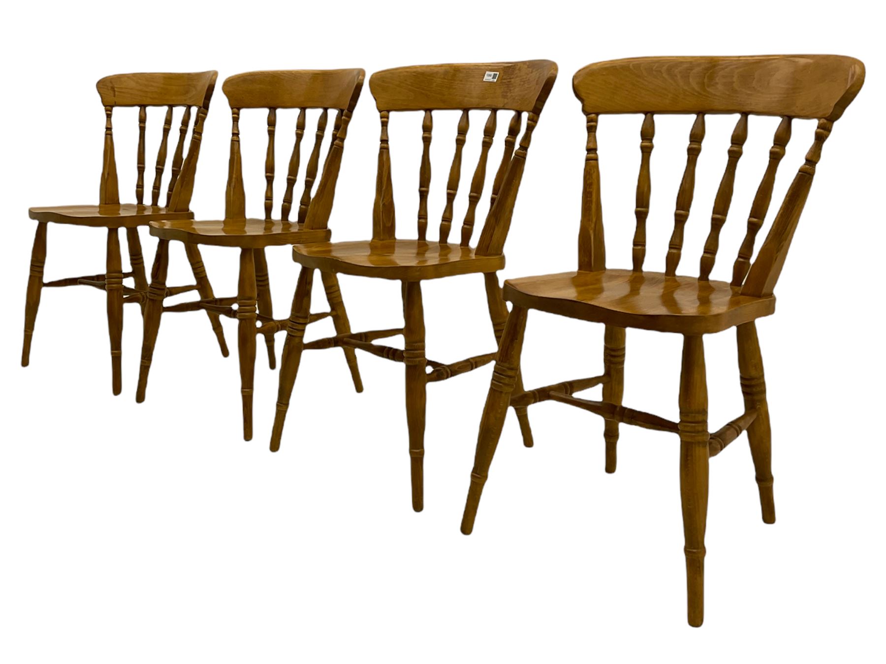 Set of four Farmhouse spindle back chairs