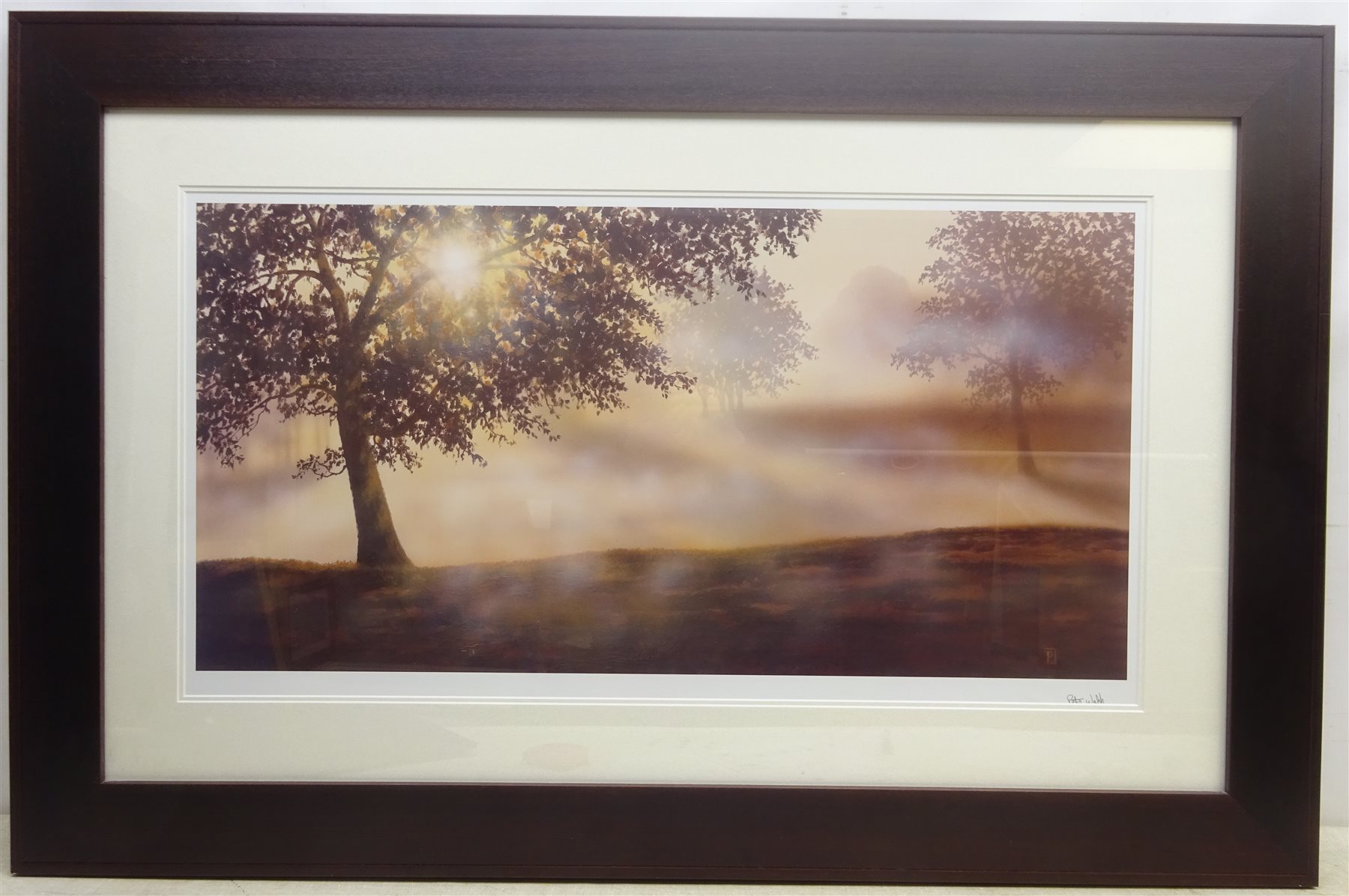 Peter Walsh (British Contemporary): Misty Morning, colour print signed in pencil 45cm x 85cm