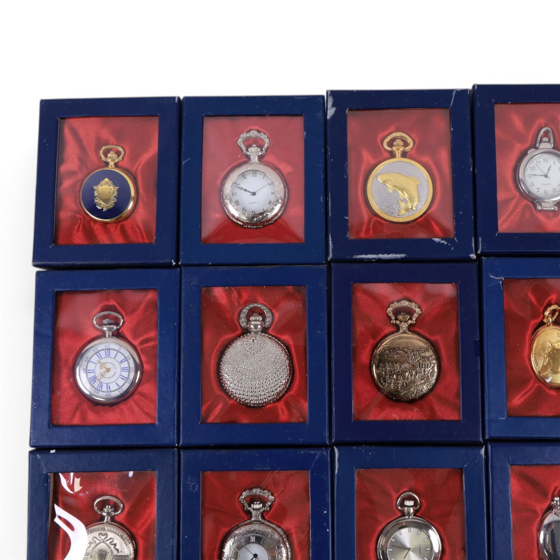 Twenty Hachette Pocket Watch Collection watches, in boxes with folder of associated magazines
