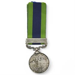 India General Service Medal, Edward VII to 4420 Sepoy Damootah 21st Punjabis with North West Frontier 1908 clasp