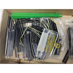 Quantity of loose unused 'N' gauge track; H. & M. Powermaster Variable Transformer Unit, Model R.C.1 Rectifier Controller, Selector Switch Unit and Meter Unit; all boxed; and small quantity of booklets