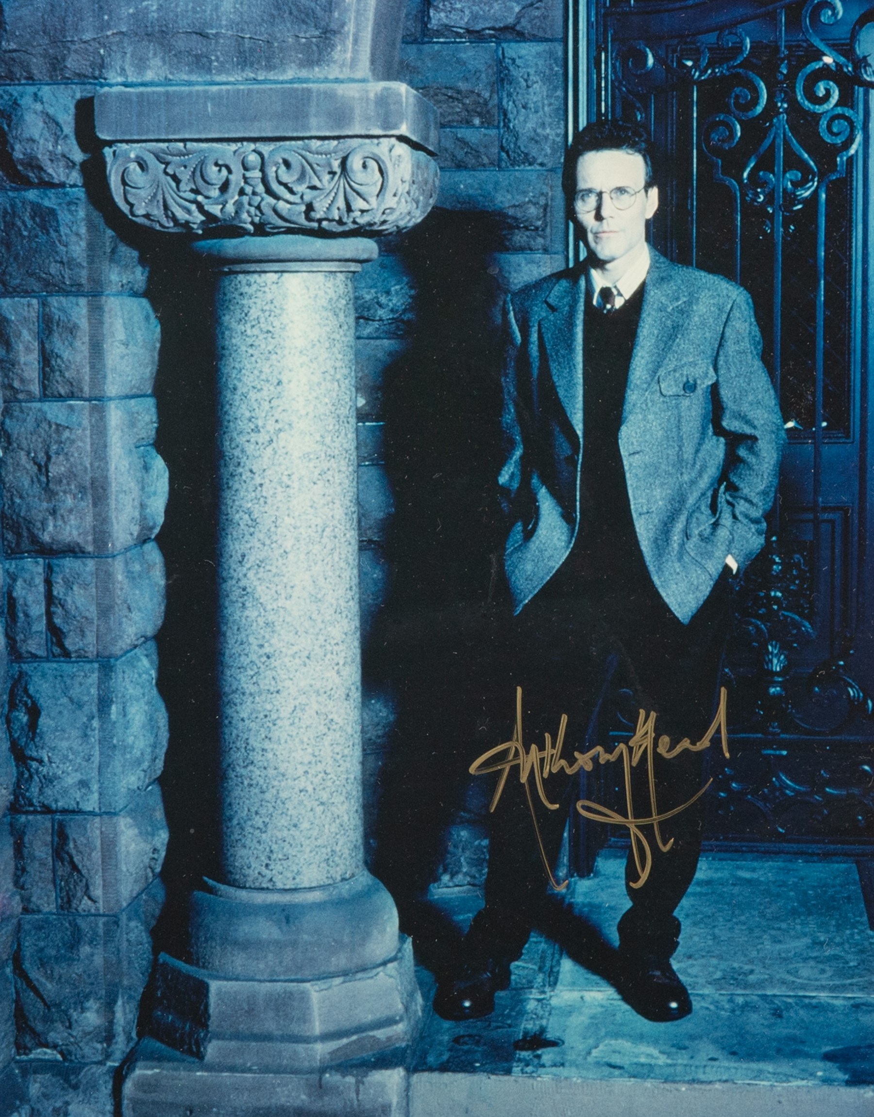 Signed Buffy the Vampire Slayer montage, comprising limited edition print signed by artist Julie Bell to the centre bordered by signed cast photographs to include Sarah Michelle Gellar, Anthony Head, Alyson Hannigan, David Boreanaz, James Marsters and Juliet Landau, in large presentation frame, frame H109cm, W126cm