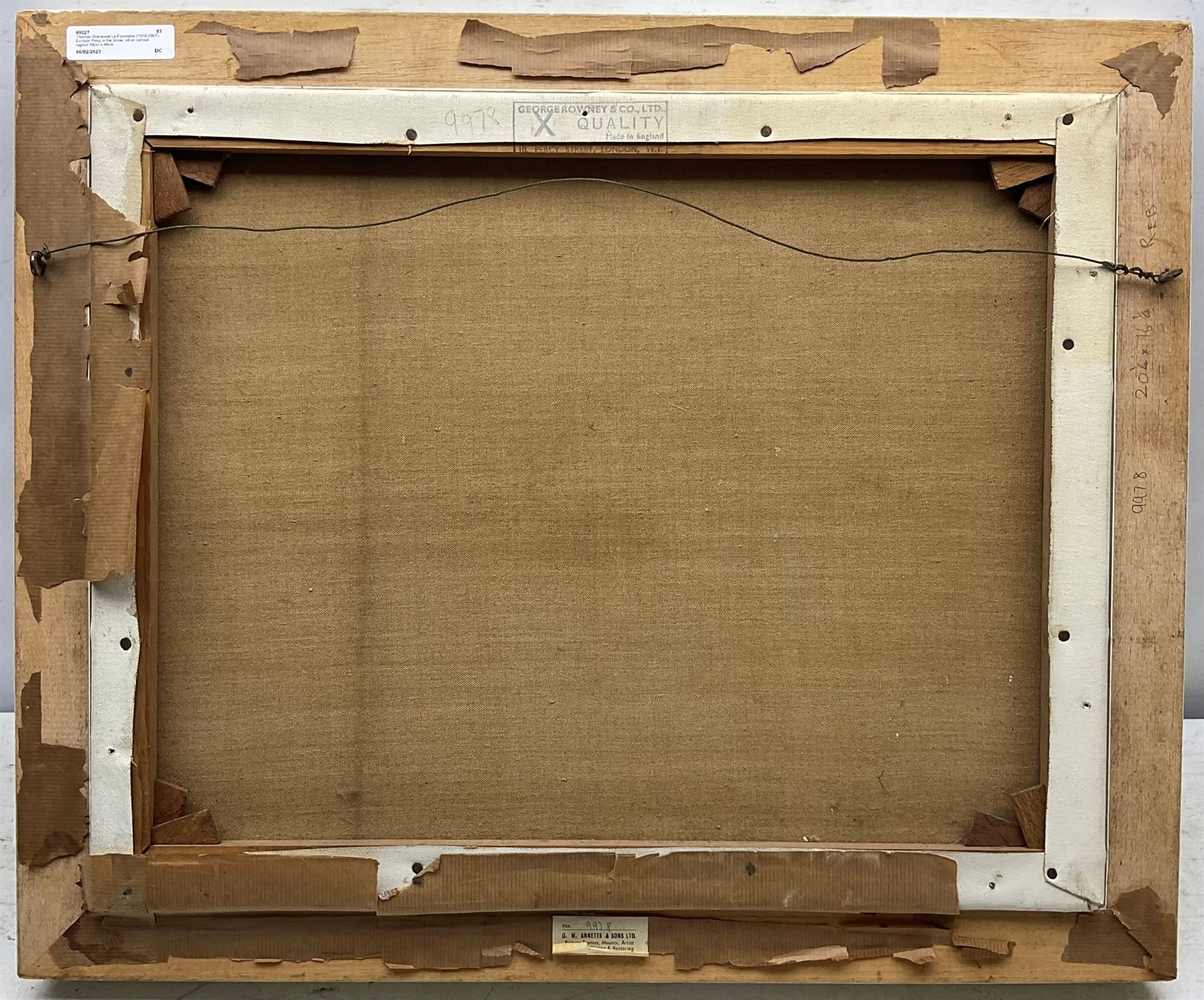 Thomas Sherwood La Fontaine (British 1915-2007): Exmoor Pony in the Snow, oil on canvas signed 39cm x 49cm