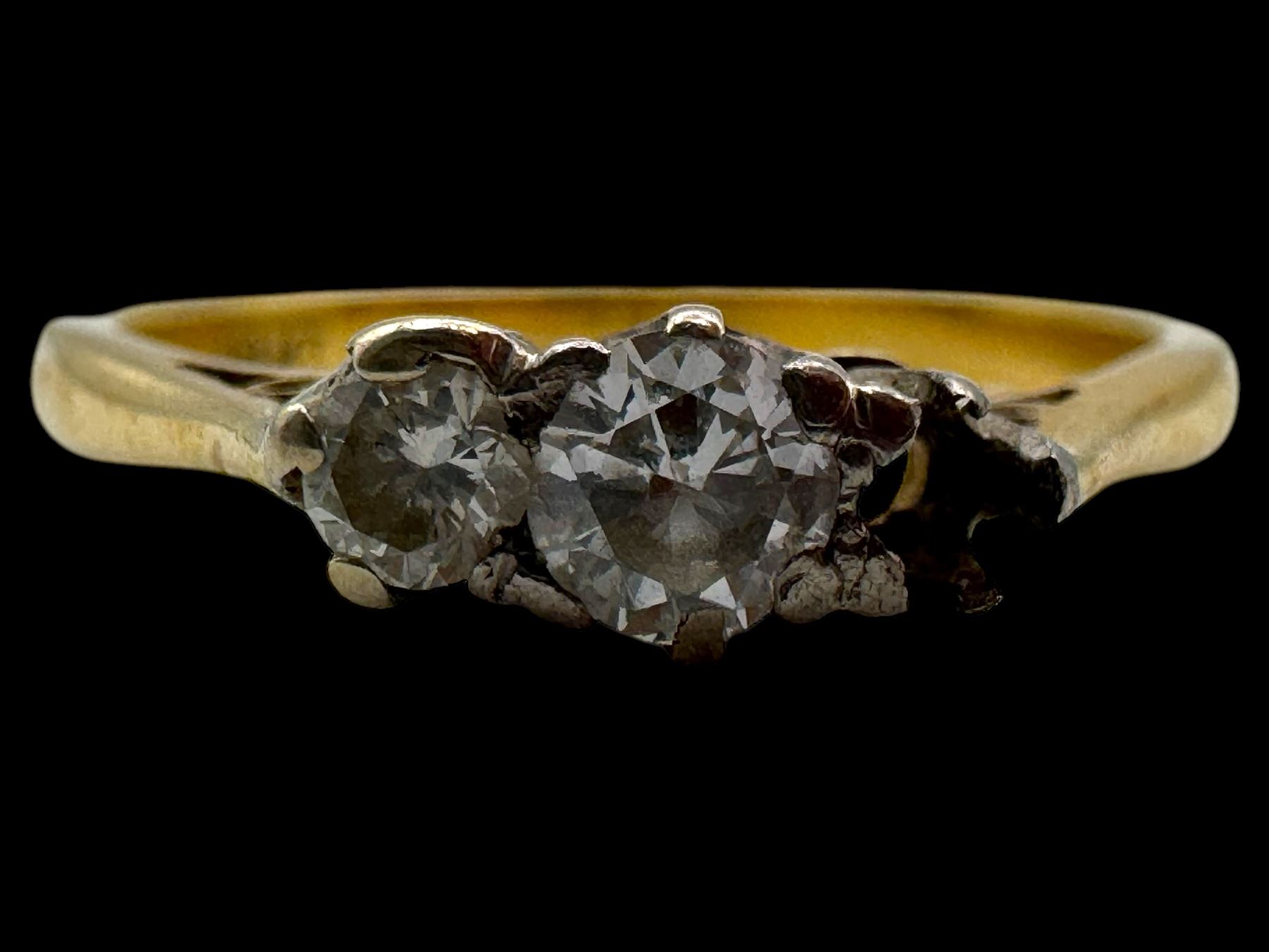 Two 18ct gold stone set rings