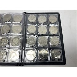 Queen Elizabeth II mostly Great British commemorative fifty pence coins, including London Olympics 2012 sports collection coins on cards, other loose Olympic games, Beatrix Potter, 2022 '1952-2022' fifty pence in plastic holder etc