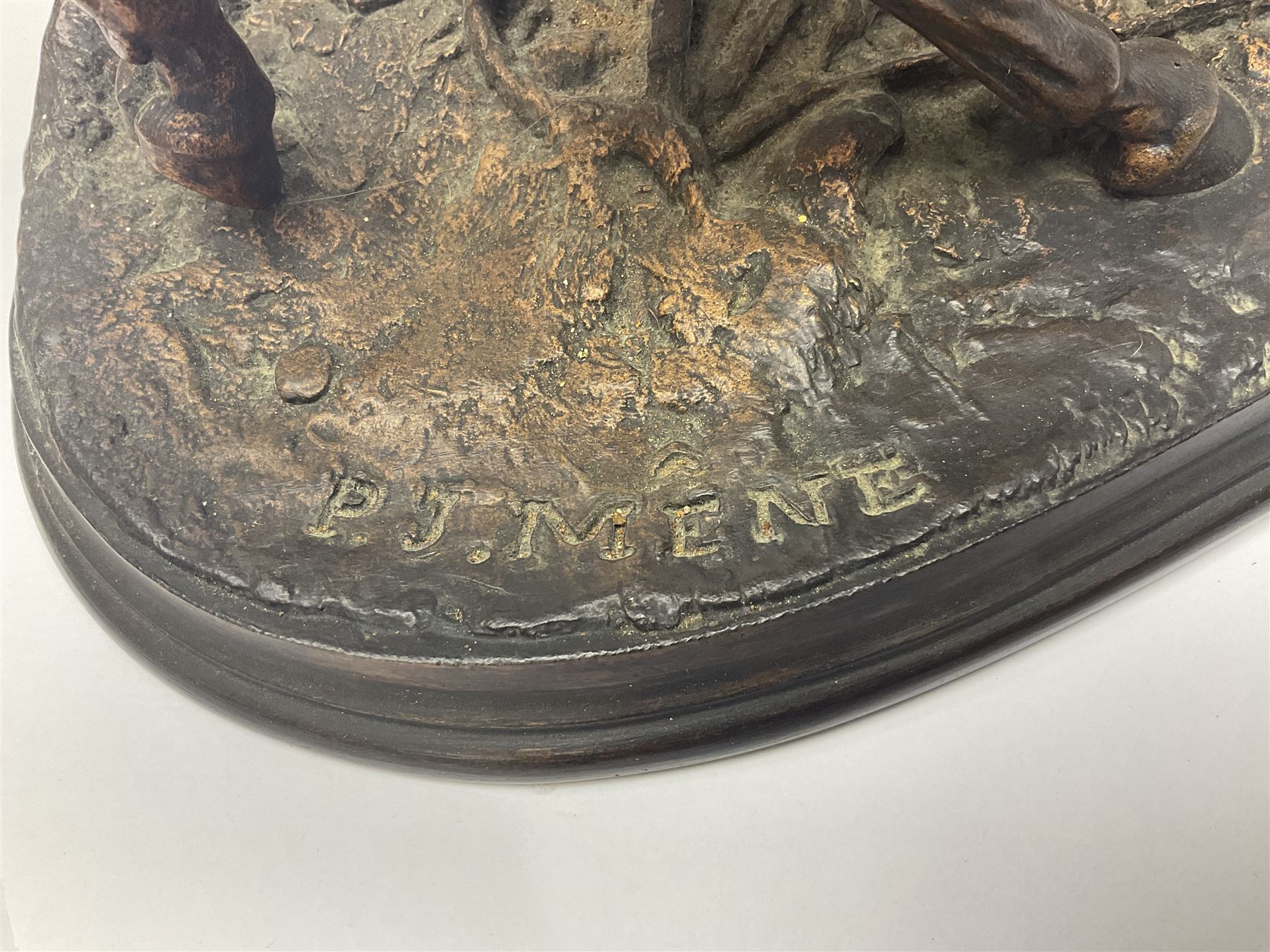 After P J Mene, bronze figure of a horse on a stepped oval base, H31cm 