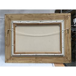 Ivan Taylor (British 1946-): Fields and Town Church, oil on canvas signed 49cm x 74cm 