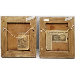 Paule Bisman (Belgian 1897-1973): Franc-Waret Castle, pair oils on panel signed and dated 1923, titled verso 26cm x 20cm