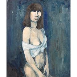 Zhijun Ren (Chinese 1948-): Surreal Portraits and Views, seven oils on canvas variously signed and inscribed, larger examples 55cm x 66cm (7)
