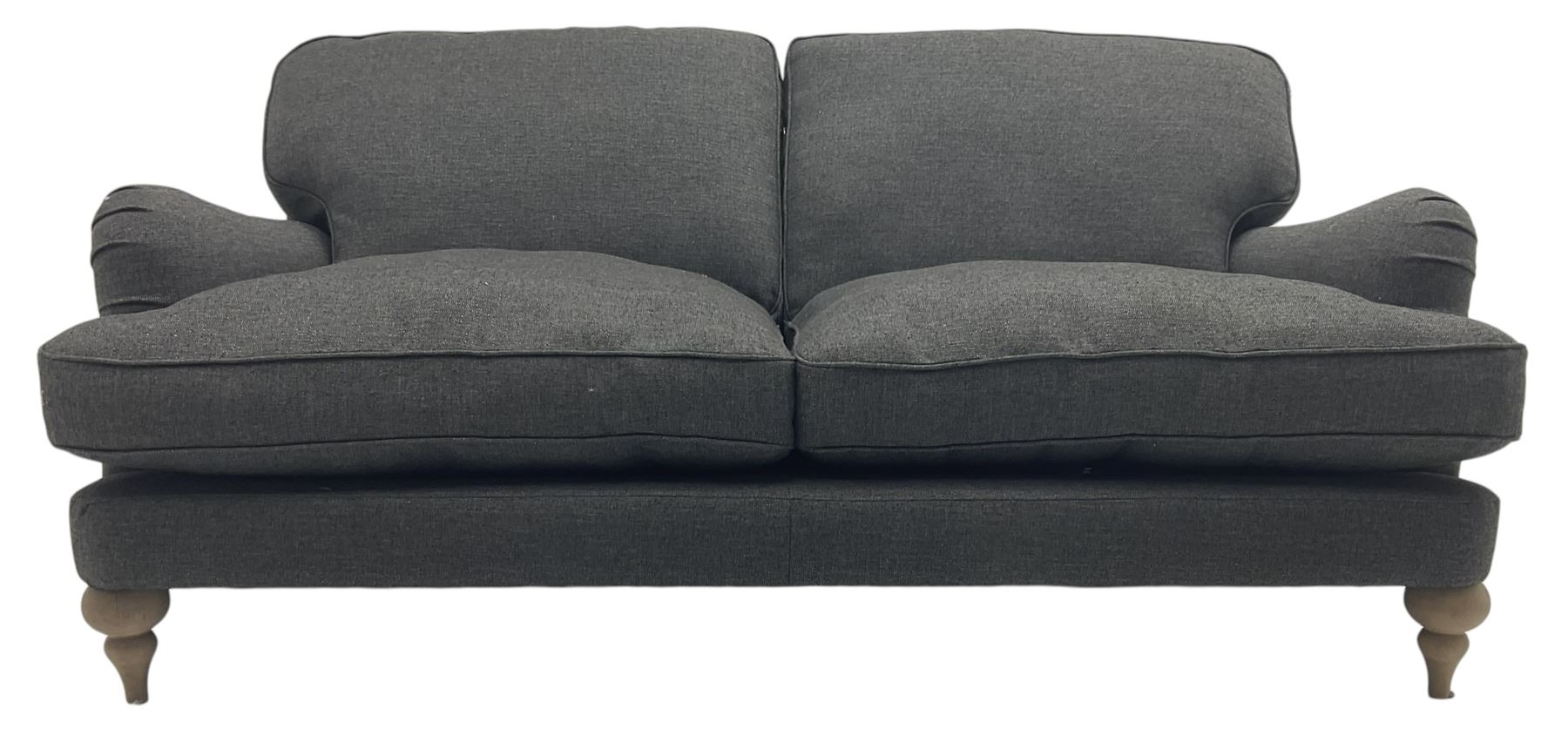 Marks and Spencer - 'Rochester' large two-seat sofa on turned light wood feet, upholstered in charcoal fabric 