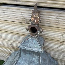 Pair of large Edwardian metal street lamps - THIS LOT IS TO BE COLLECTED BY APPOINTMENT FROM DUGGLEBY STORAGE, GREAT HILL, EASTFIELD, SCARBOROUGH, YO11 3TX