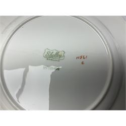 1920s Shelley Queen Anne shaped trio, decorated in the Blue Iris pattern no. 11561, ith printed mark beneath 