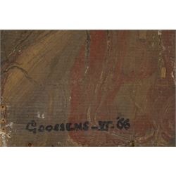 Anton Goossens (Belgian, 1903-1980): Abstract Face, oil on cardboard signed and dated '66, 122cm x 90cm 