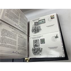 Three albums of 'The 50th Anniversary World War II Commemorative Covers Collection', housed in the official Danbury Mint folders