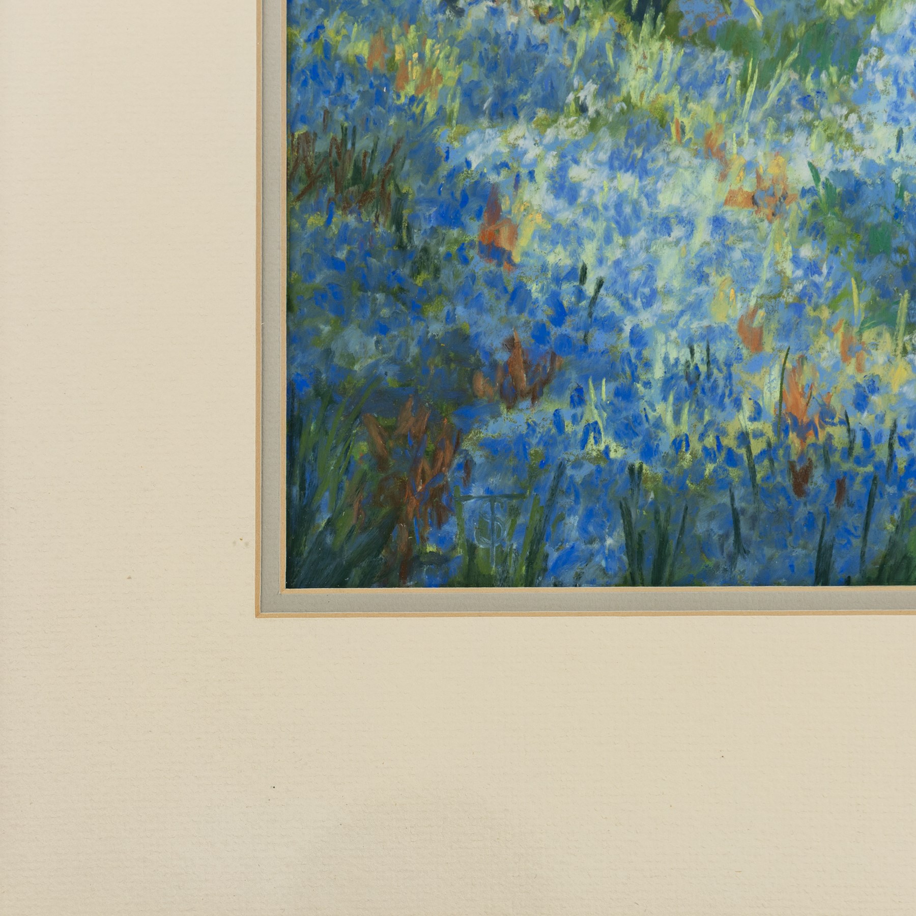 Shirley Trumble (Yorkshire 1937): 'Bluebells' and 'Sunlit Poppies II', pair of pastels signed with monogram, titled on artist's label verso max 46.5cm x 61.5cm (2)