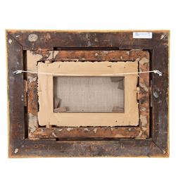 James Francis Danby (Irish 1793-1861): Tynemouth Priory and Castle - a View from the Shore, oil on canvas attributed on the mount, 17cm x 27cm 