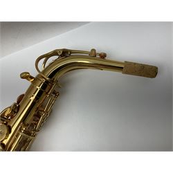 Trevor James Artemis A1 brass alto saxophone AL11572, serial no.321041; in lightweight carrying case with accessories