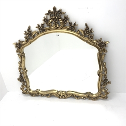  Rococo style arched gilt mirror, W120cm, H116cm  