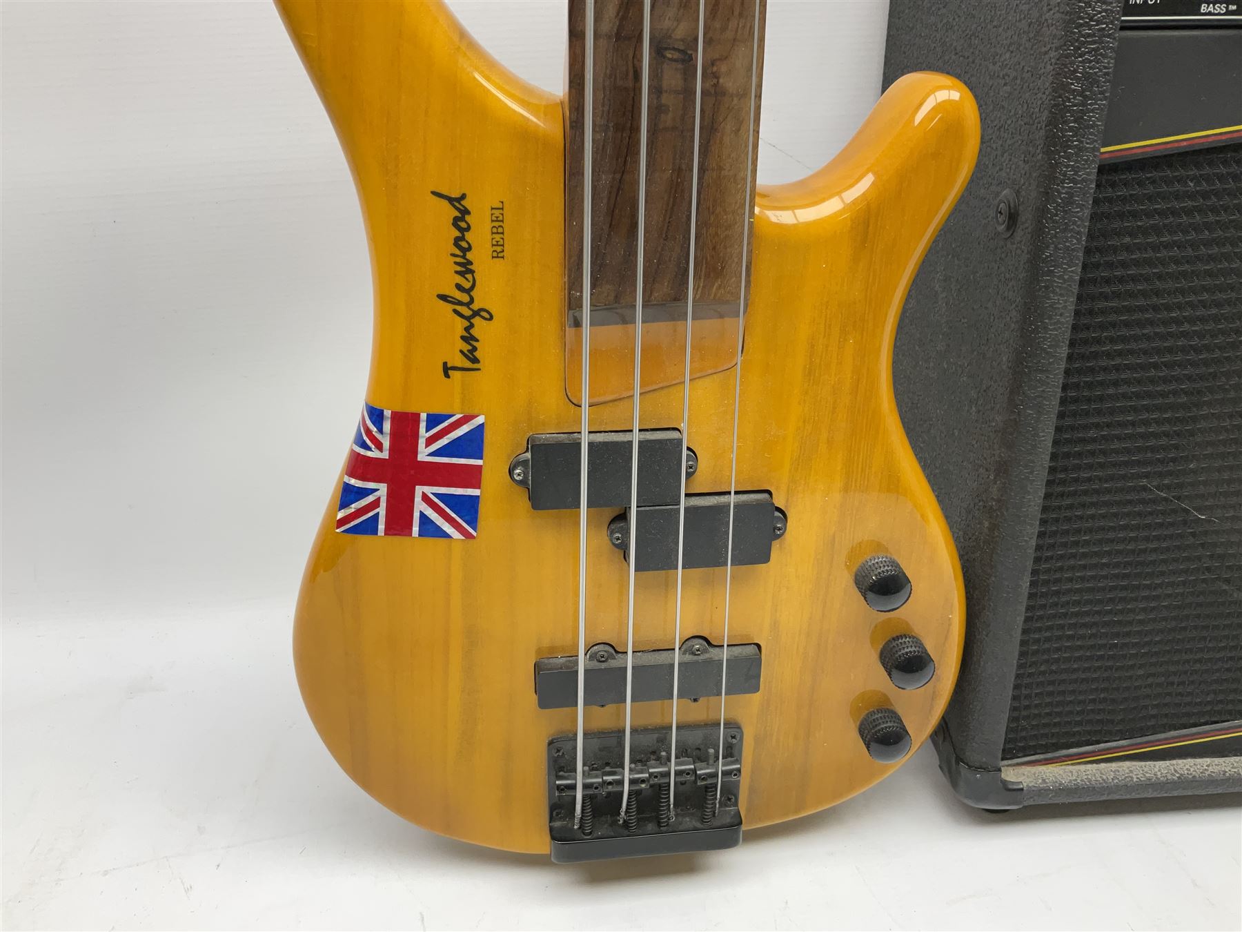 Tanglewood Rebel four-string electric bass guitar L111cm; with Gorilla GB-30 amplifier, serial no.0006529 (2)