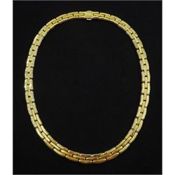 Chimento 18ct white and yellow gold reversible rectangular link necklace, each central link set with seven round brilliant cut diamonds, stamped 750