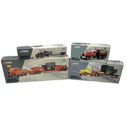 Four Corgi Heavy Haulage limited edition die-cast models - 17603 Siddle Cook Scammell Constructor and 24-Wheel Girder Trailer & Load No.4443/6800; 55501 Elliotts of York Diamond T Low Loader with Generator Load No.2267/5000; 16701 Wrekin Scammell Articulated and Low Loader No.4692/6700; and 17903 Wynns Scammell Contractor No.1933/4000; all boxed with paperwork 94)