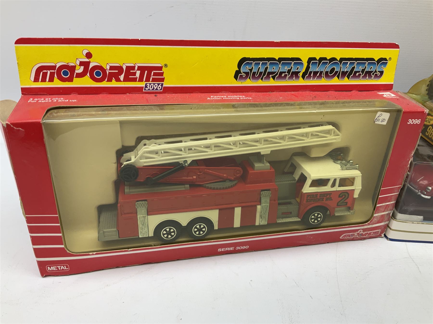 Dinky - Road Grader No.963; with blister box; Majorette Fire Engine No.3096; in window box; seven Matchbox 'Dinky Collection' die-cast models; all boxed; and American Popular Imports Inc. moulded resin fire engine; boxed (10)