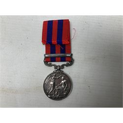 Victoria India General Service Medal with Burma 1885-7 clasp awarded to 1771 Pte. W. Alderman 2nd Bn. Hamps. R.; with ribbon