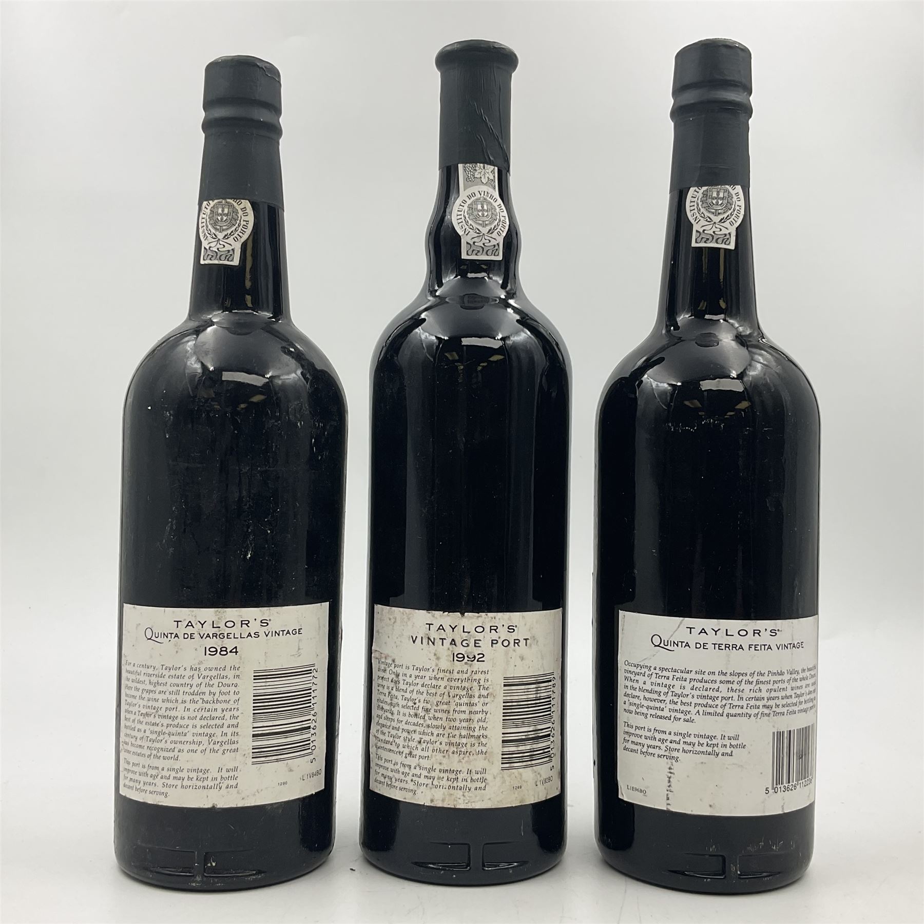 Taylors, 1984, 1992 and 1996, vintage port, 75cl, 20.5% vol (3)