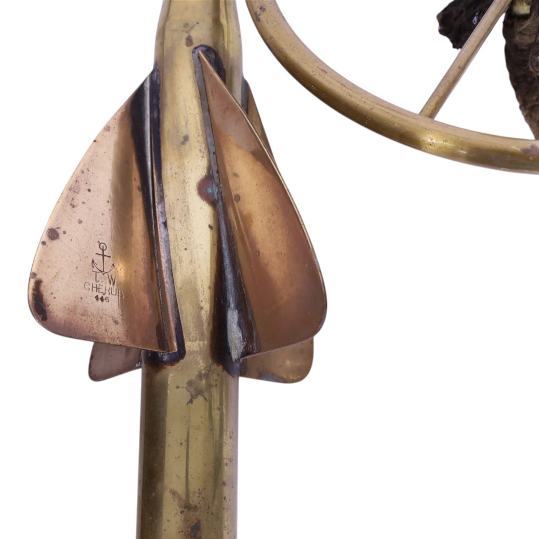 Walkers Patent 'Trident' Ship's log with cherub rotators, contained in original wooden case