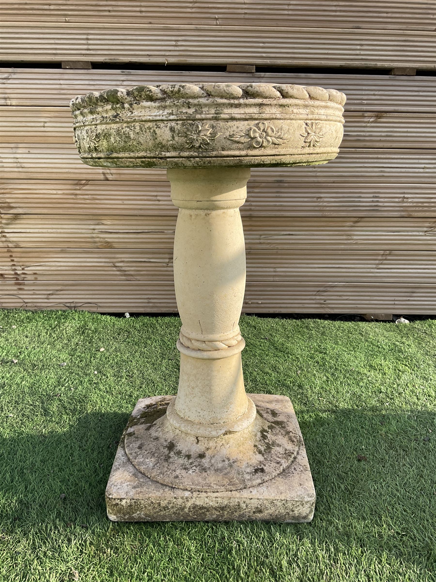 Cast stone two section bird bath - THIS LOT IS TO BE COLLECTED BY APPOINTMENT FROM DUGGLEBY STORAGE, GREAT HILL, EASTFIELD, SCARBOROUGH, YO11 3TX