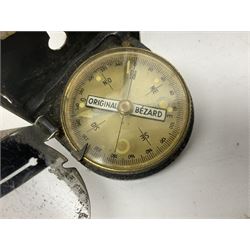 WW2 German - Lufft made compass marked ' Original Bezard ' with heliograph signalling mirror to interior; and a K98 rifle cleaning kit in original tin (2)