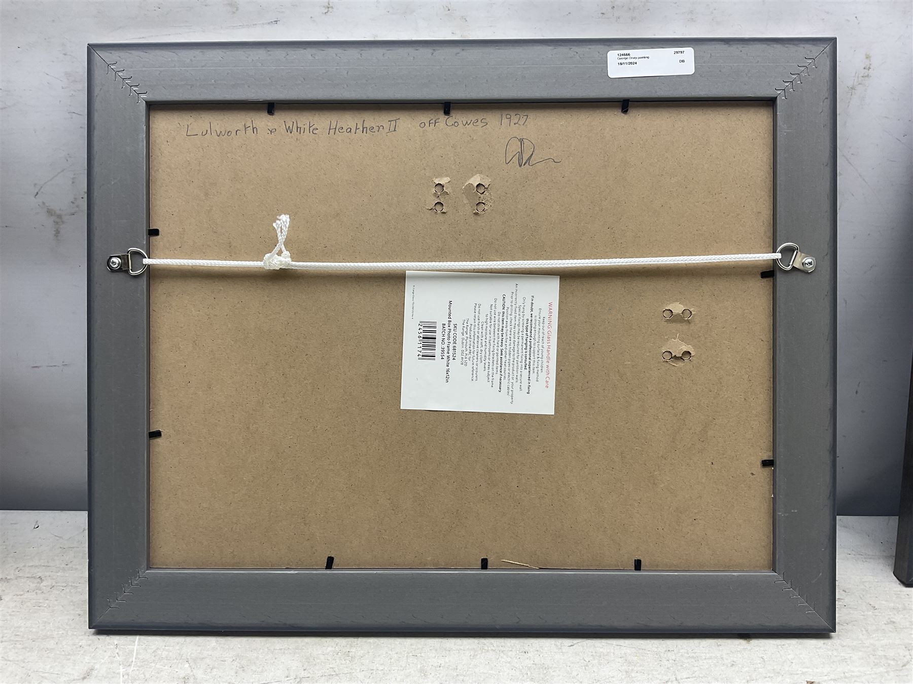 George Drury (British 1950-): 'Lulworth and White Heather II off Cowes 1927', oil on board signed, titled verso 29cm x 38cm 