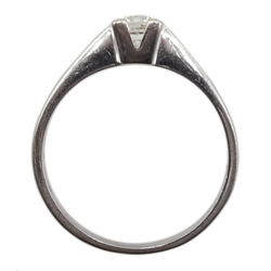 18ct white gold round brilliant cut diamond ring, in square setting, hallmarked, diamond 0.25 carat   
