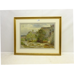  Frederick (Fred) Stead (British 1863-1940): Yorkshire Dales River Scene, watercolour signed 36cm x 50cm  