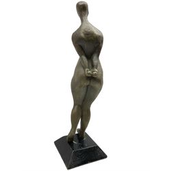 Attrib. Gilbert A Franklin (British/American 1919-2004): Venus - Female Nude Figure, bronze sculpture mounted on wooden base unsigned H46cm