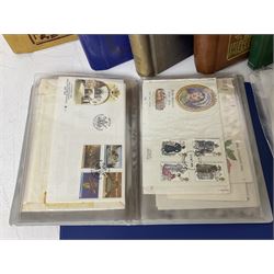 Great British and World stamps, including Queen Elizabeth II first day covers, Australia, Antigua, Canada, Ireland, Italy, Iran etc, housed in various albums and loose