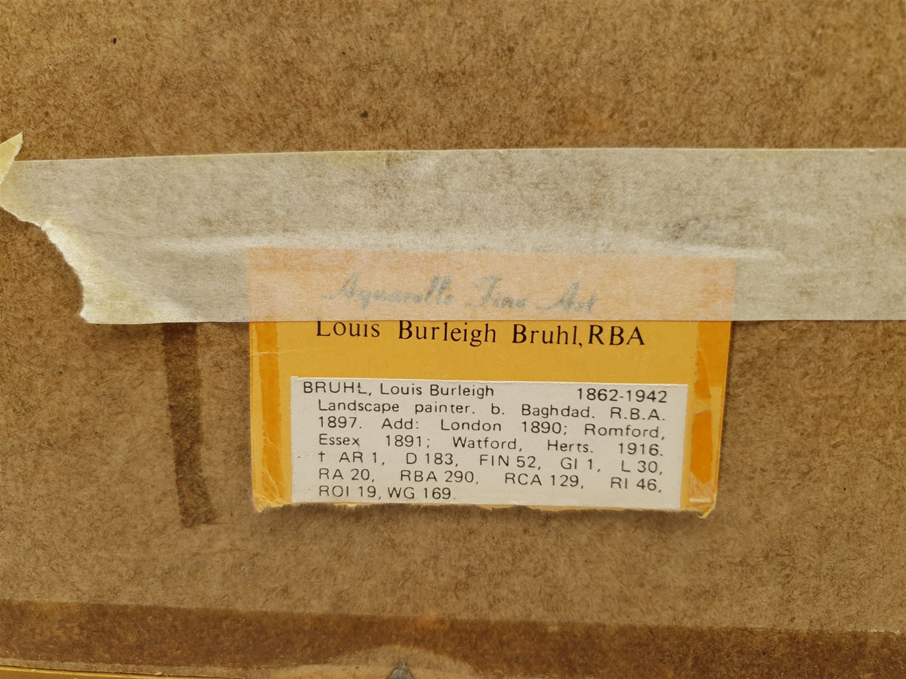 Louis Burleigh Bruhl (British 1861-1942): 'Dinedor on the Wye', watercolour signed with initials 16cm x 23cm
